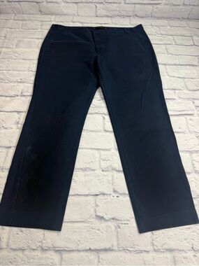 Zara Basic Navy Straight-Leg Women's Chinos. Size 12.